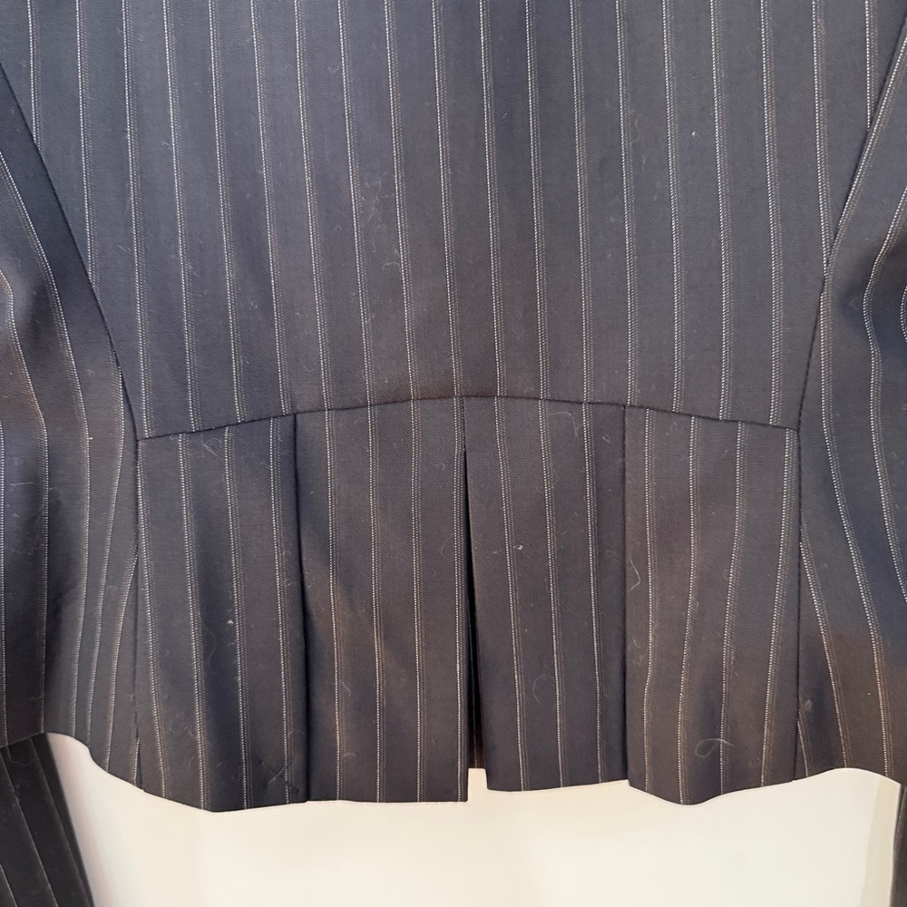 BCBGMAXAZRIA Marilyn Navy Wool Pinstripe Blazer Brand New S Office Siren $298 - Picture 10 of 13